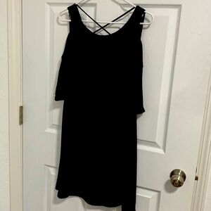 Black knee high dress.